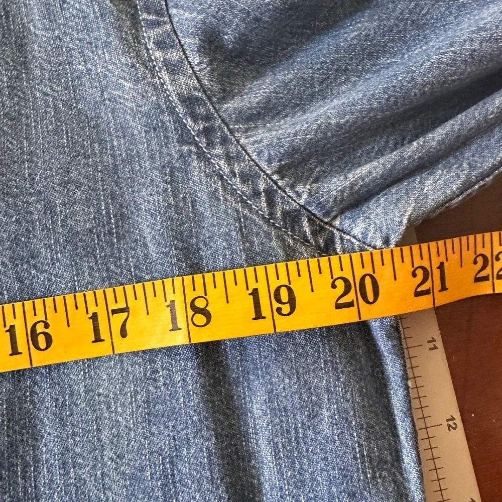 Lauren Jeans Co Ralph Lauren VTGE Denim Shirt SZ SM Blue Crest Logo Button Down - Picture 8 of 12